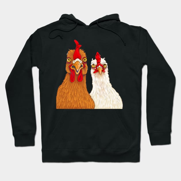 Silly Chickens Hoodie by Julie Townsend Studio